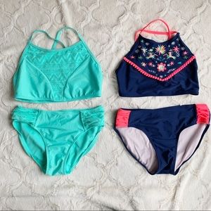 BUNDLE: 2 Full Piece Kids Bikini Sets